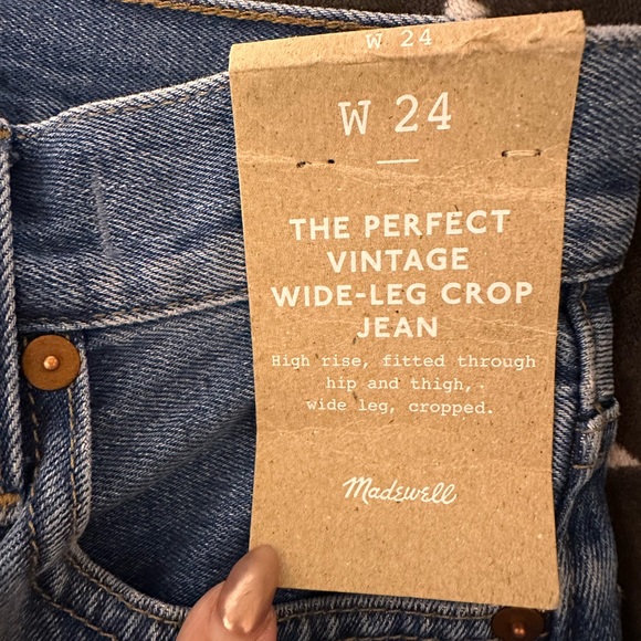Madewell “perfect vintage crop” floral print jeans NWT 24 - Picture 8 of 9